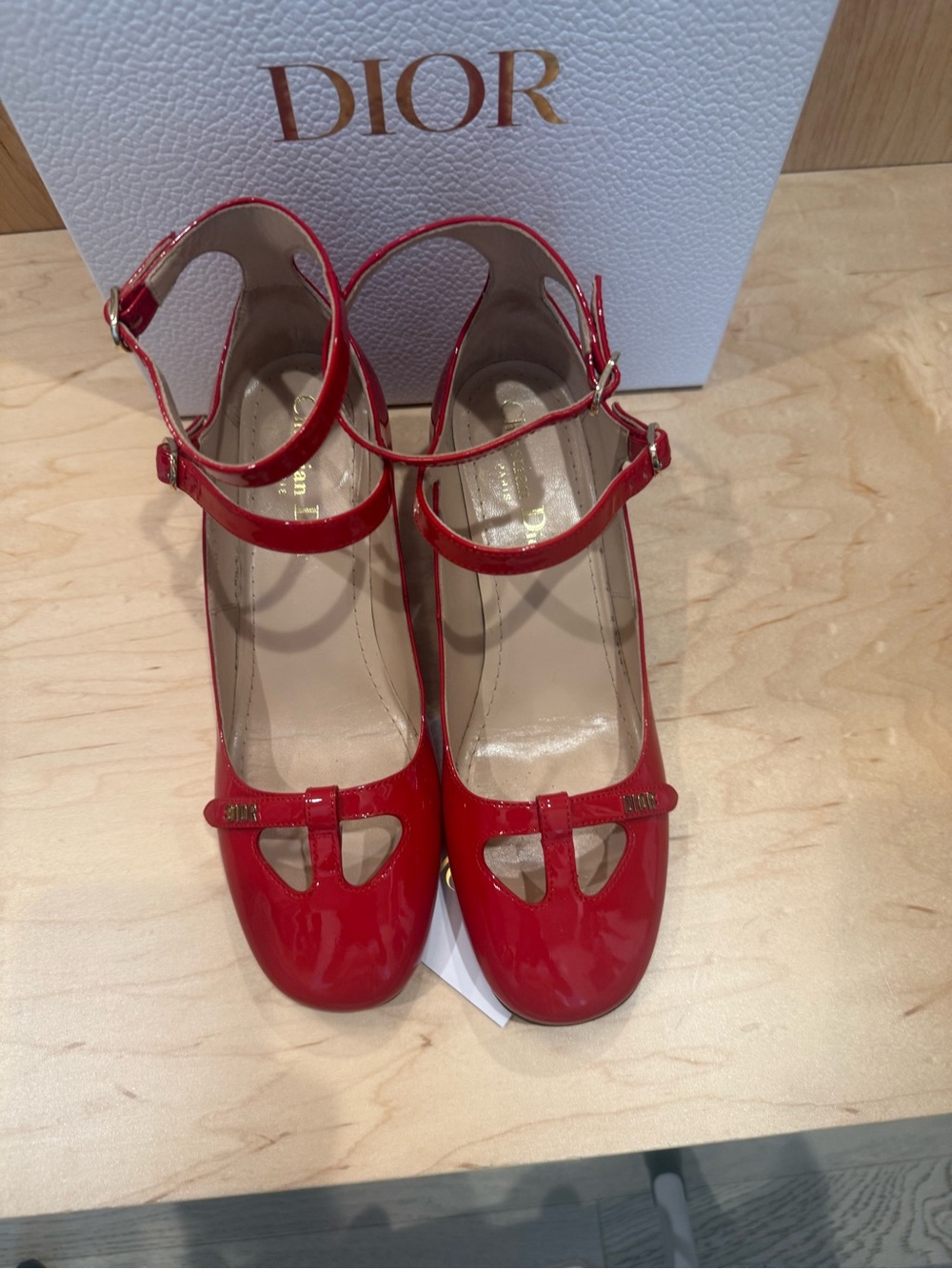 Dior Red Patent Mary Jane Double-Strap Heels with box - Picture 6 of 13